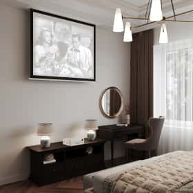 Вариации классики. Дизайн и ремонт дома 177м2 КП Лесная симфония в американском стиле. 2 этаж Спальня, фото 03