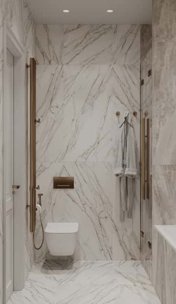 Пространство мечты. Дизайн и ремонт квартиры 71м2 ЖК Филисити в неоклассике. Санузел, фото 02