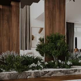 Высокие отношения. Дизайн и ремонт загородного дома 195м2 в КП Лесная поляна в современном стиле. 1 этаж Кухня-гостиная, фото 03