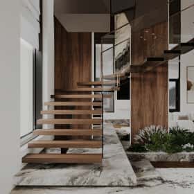 Высокие отношения. Дизайн и ремонт загородного дома 195м2 в КП Лесная поляна в современном стиле. 1 этаж Кухня-гостиная, фото 09