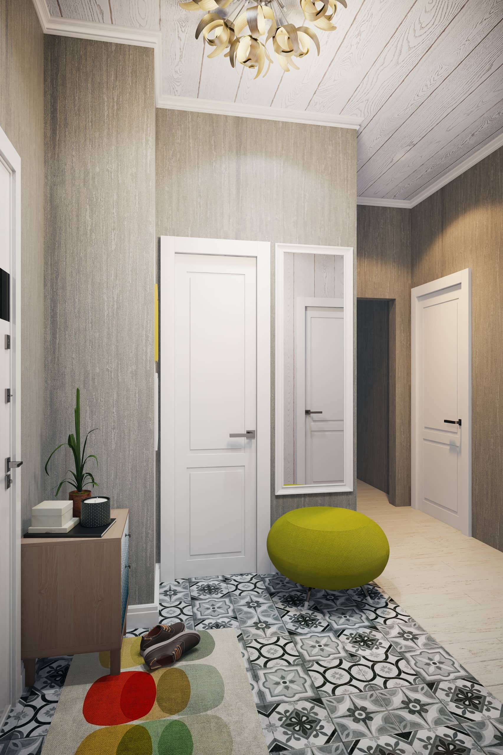 Современные, узкие, белые двери для стильного интерьера