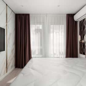 Деликатная классика. Дизайн и ремонт квартиры 65м2 в ЖК Кронштадтский 9 в современном классическом стиле. Спальня, фото 02