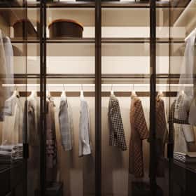 Цвета природы. Дизайн и ремонт квартиры 110м2 в ЖК Wow в современном стиле. Гардеробная