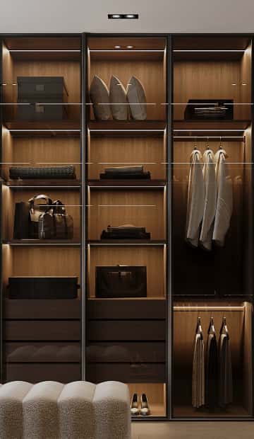 Со вкусом кофе. Дизайн и ремонт квартиры 120м2 в ЖК iLove в современном стиле. Гардеробная, фото 02