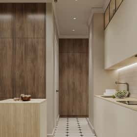 Фотографии кухонь-гостиных. В ожидании чуда. Дизайн и ремонт квартиры 84м2 ЖК Shagal в современном стиле. Кухня-гостиная, фото 06.