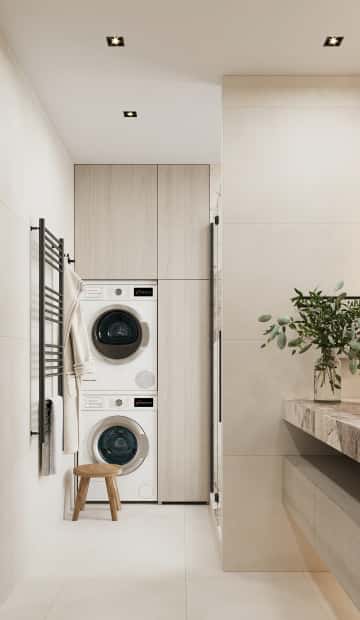 Утончённая простота. Дизайн и ремонт квартиры 123м2 ЖК Джаз в стиле современный минимализм. Санузел 1, фото 01