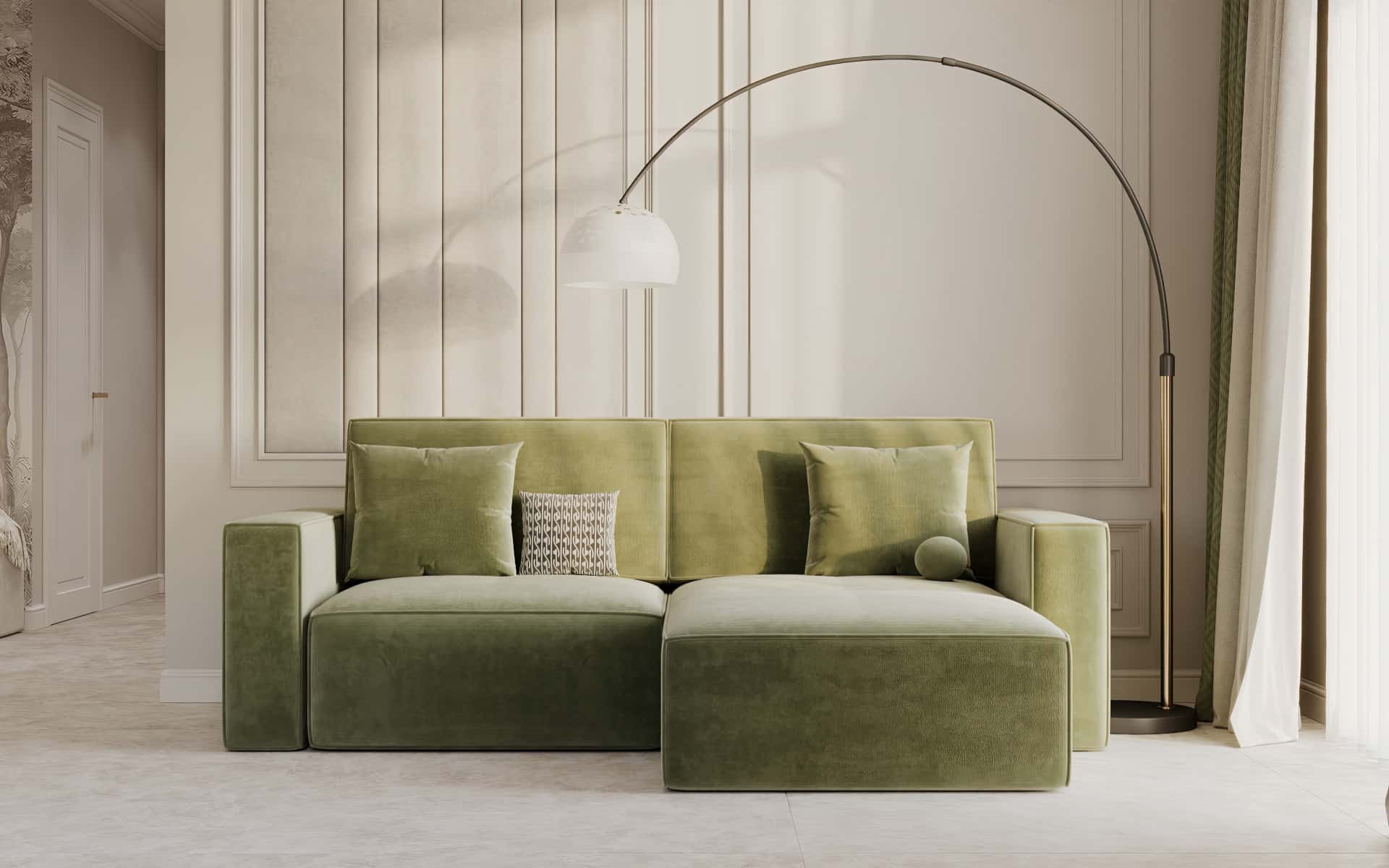 Дизайн и ремонт квартиры в ЖК Дом Достижение — Алгоритм комфорта, 64 м2. Кухня-гостиная, фото 1