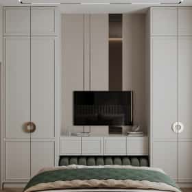 Удобство со вкусом. Дизайн и ремонт квартиры 88м2 ЖК Вереск в современной классике. Мастер-спальня, фото 06