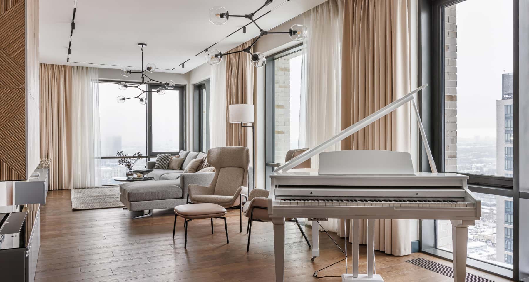 Ремонт квартиры без отделки — общий вид гостиной