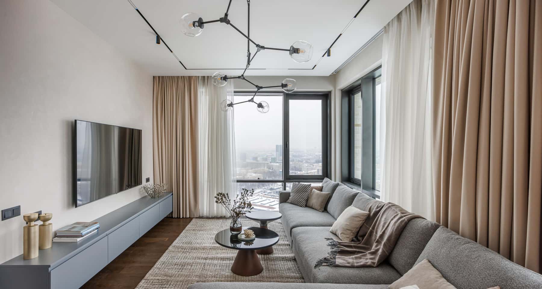 Гостиная после ремонта квартиры