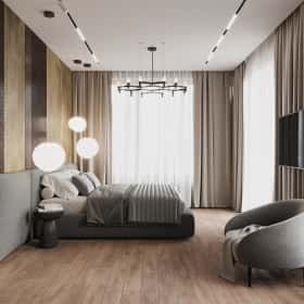 Утончённая простота. Дизайн и ремонт квартиры 123м2 ЖК Джаз в стиле современный минимализм. Мастер-спальня, фото 01