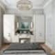 Туалетный столик с широким зеркалом, белого цвета. Дизайн и ремонт квартиры на Никитском бульваре — Воздушный замок. Фото 016