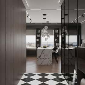 Новелла на французском. Дизайн и ремонт квартиры 67м2 в ЖК Зиларт в современном стиле с элементами французской классики. Прихожая, фото 01