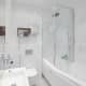 Плитка нежного, цвета кофе в ванной комнате. Дизайн и ремонт квартира в ЖК «Квартал» — Воздушная легкость. Фото 023