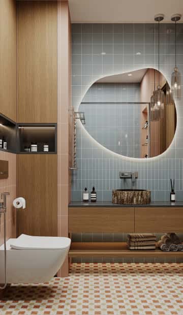 Песня в стиле кантри. Дизайн и ремонт квартиры 53м2 ЖК Вдохновение. Санузел, фото 01