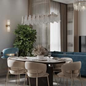 Удобство со вкусом. Дизайн и ремонт квартиры 88м2 ЖК Вереск в современной классике. Кухня-гостиная, фото 04