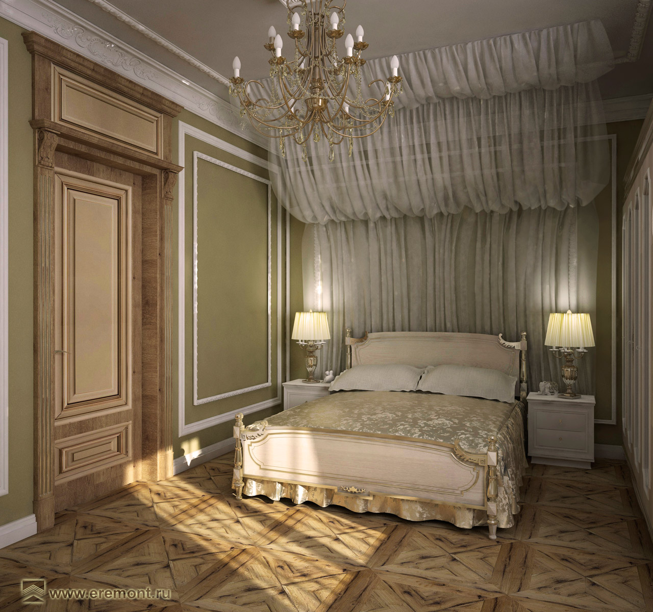 Дом классика-барокко. Этаж 2: Спальня 45665