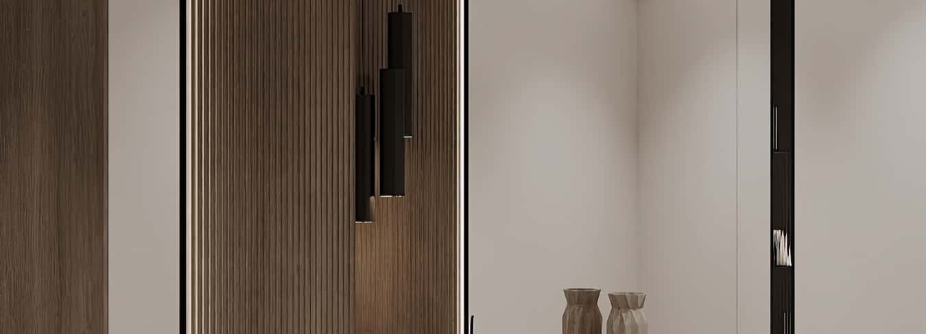 Фотографии квартир. Тёплая гармония. Дизайн и ремонт квартиры 69м2 ЖК Большая семерка в современном стиле. Прихожая и коридор.