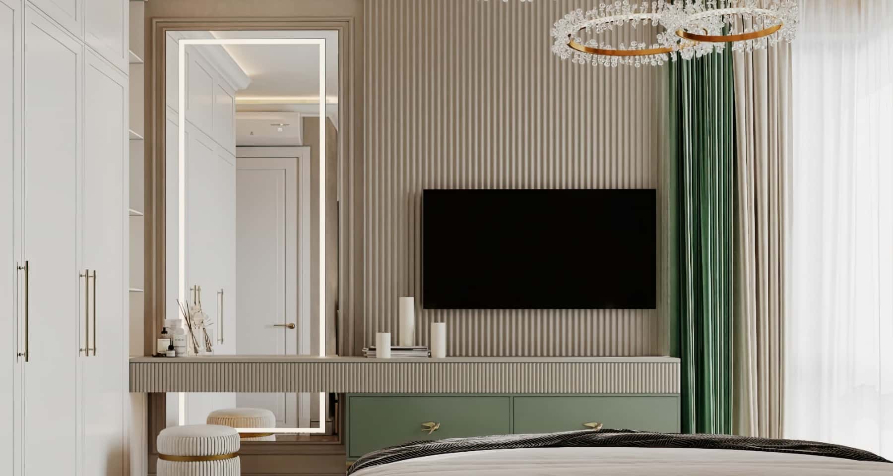 Маленький туалетный столик в спальне