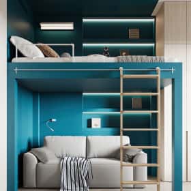 Сочный синий. Дизайн и ремонт квартиры 83м2 в ЖК Большая семерка в современном стиле. Детская, фото 01