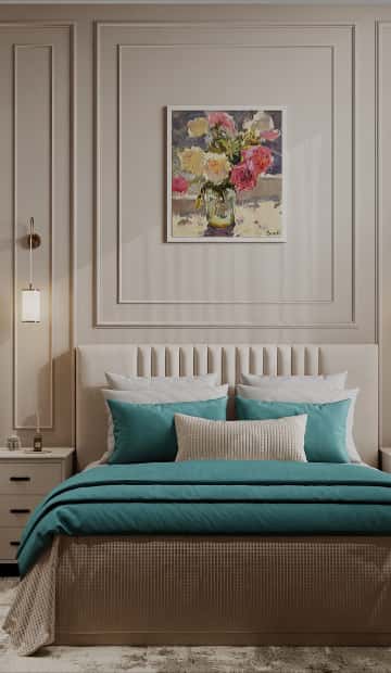 Квартира с мезонином. Дизайн и ремонт квартиры 89м2 ЖК Джаз в современном. Спальня