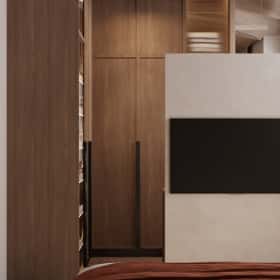 Очарование природы. Дизайн и ремонт загородного дома 116м2 в КП Британика в современном стиле. 2 этаж Спальня, фото 04