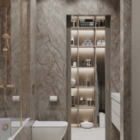 Удобство со вкусом. Дизайн и ремонт квартиры 88м2 ЖК Вереск в современной классике. Санузел, фото 02