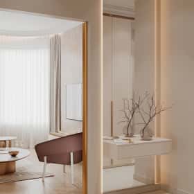 Богемная грация. Дизайн и ремонт квартиры 87м2 ЖК Режиссёр в стиле современная классика. Прихожая, фото 04