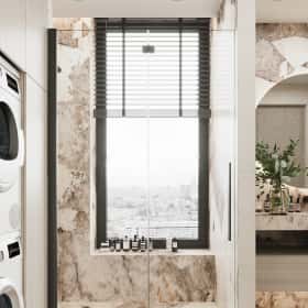 Утончённая простота. Дизайн и ремонт квартиры 123м2 ЖК Джаз в стиле современный минимализм. Санузел 1, фото 05