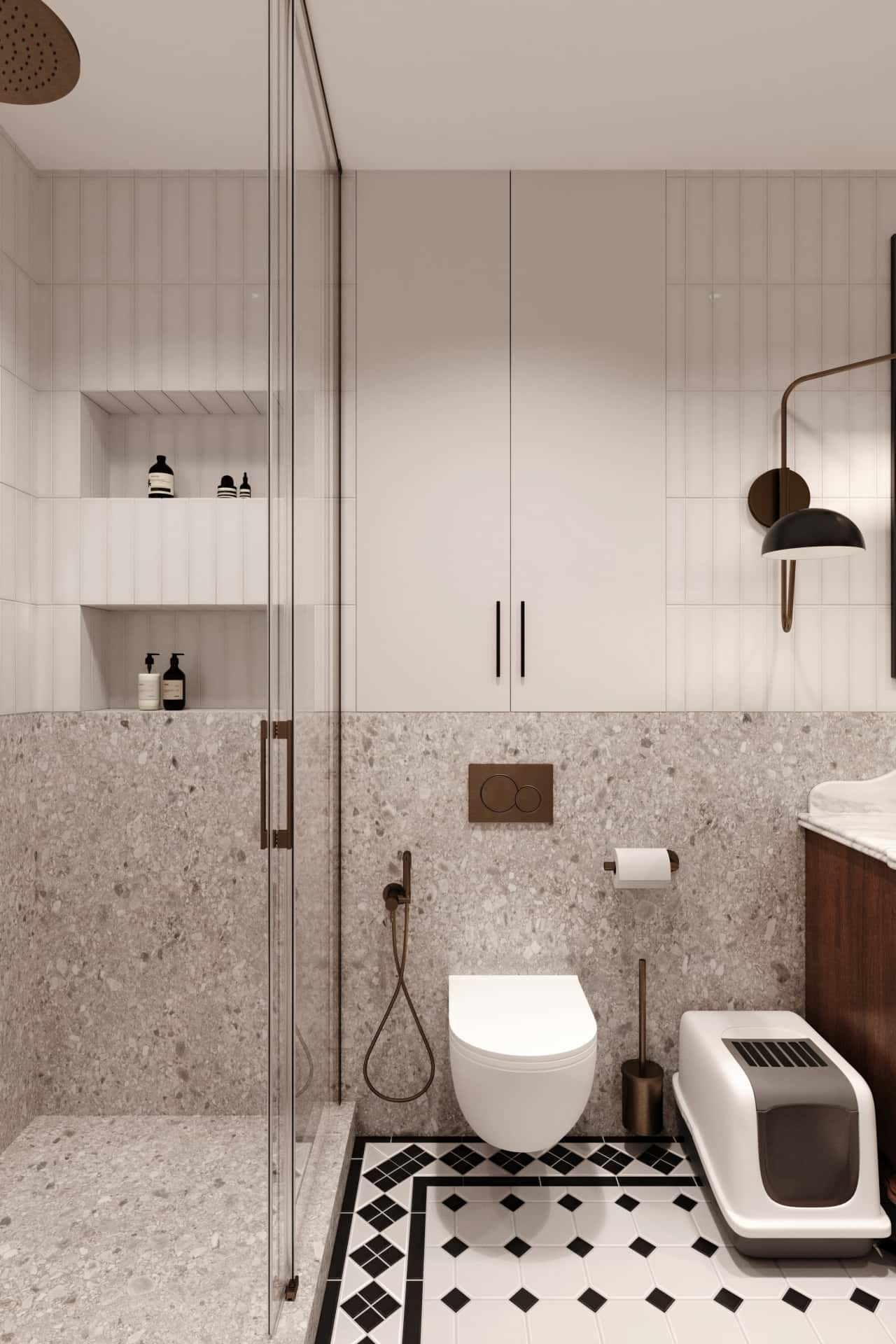 Дизайн и ремонт квартиры в ЖК Врубеля 4 — Дух Монмартра, 101 м2. Санузел, фото 6