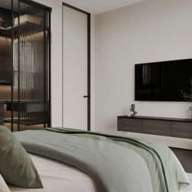 Свет и цвет. Дизайн и ремонт квартиры 105м2 в ЖК Will Towers в современном стиле. Спальня, фото 04