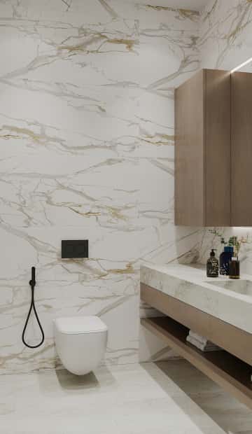 Объятия моря. Дизайн и ремонт квартиры 91м2 ЖК Событие в современном эко-стиле. Санузел, фото 02