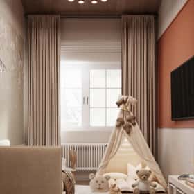 Очарование природы. Дизайн и ремонт загородного дома 116м2 в КП Британика в современном стиле. 2 этаж Детская, фото 01