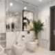 Прекрасный белый мраморный пол для ванной комнаты. Дизайн и ремонт квартиры на Новом Арбате —  Одиссея капитана Блада. Фото 029