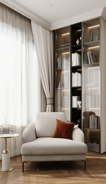 Классика с сердцем. Дизайн и ремонт квартиры 65м2 в ЖК Режиссёр в неоклассическом стиле. Гостиная, фото 02