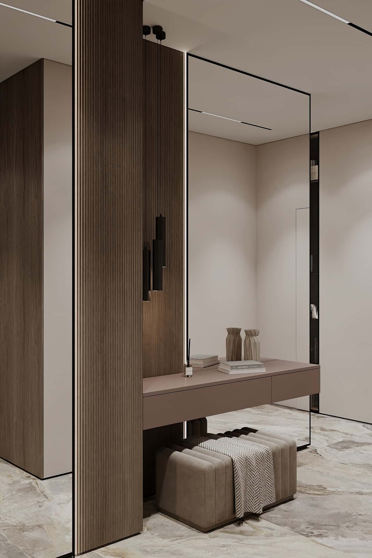 Дизайн и ремонт квартиры в ЖК Большая семерка — Тёплая гармония, 69 м2. Прихожая и коридор