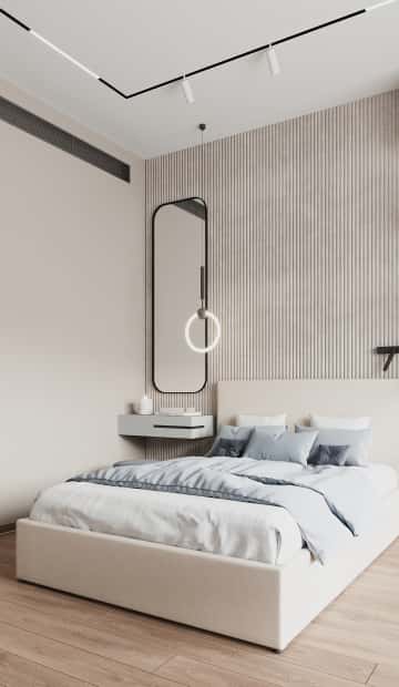 Утончённая простота. Дизайн и ремонт квартиры 123м2 ЖК Джаз в стиле современный минимализм. Комната девочки, фото 03