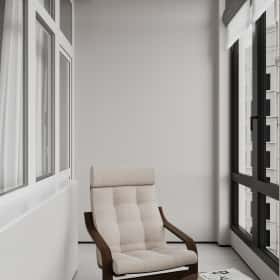 Ода современности. Дизайн и ремонт квартиры 63м2 ЖК Рассказово в современном стиле. Балкон, фото 01