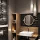 Чёрно-белая мозаика в виде боксёра для современной ванной комнаты. Дизайн и ремонт квартиры в ЖК «Маршала Захарова» — Скромное обаяние. Фото 024