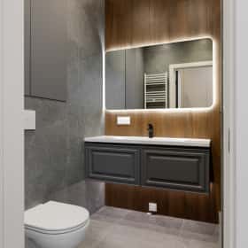 Деликатная классика. Дизайн и ремонт квартиры 65м2 в ЖК Кронштадтский 9 в современном классическом стиле. Душевая, фото 01