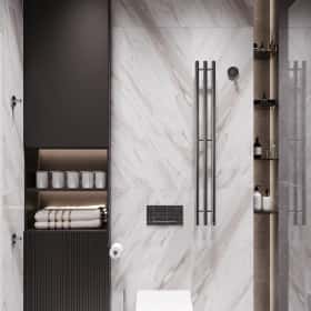 Диалог поколений. Дизайн и ремонт квартиры 93м2 ЖК Хэдлайнер в неоклассике. Санузел 2, фото 04