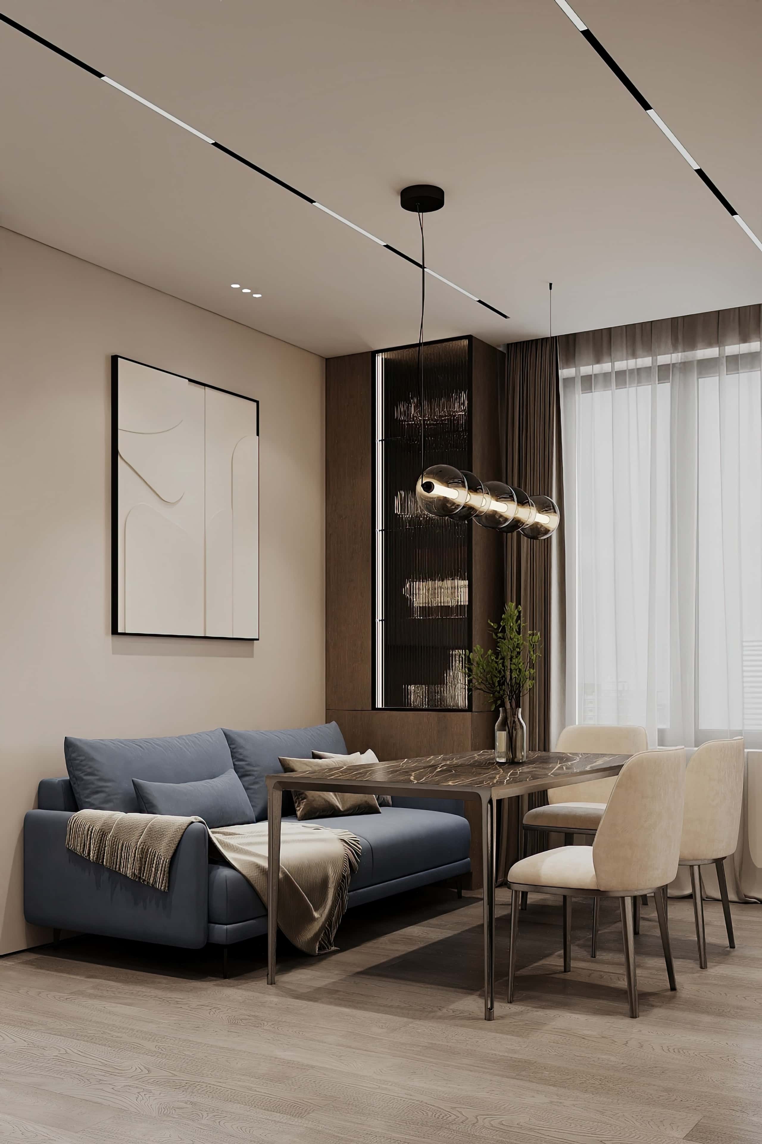 Оформление интерьера кухни-гостиной. Фото № 80810.