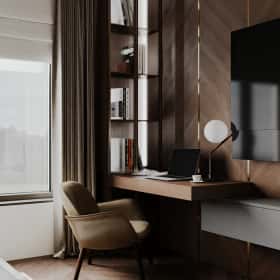 Высокие отношения. Дизайн и ремонт загородного дома 195м2 в КП Лесная поляна в современном стиле. 1 этаж Гостевая, фото 03