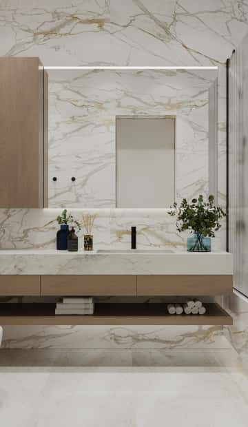 Объятия моря. Дизайн и ремонт квартиры 91м2 ЖК Событие в современном эко-стиле. Санузел, фото 01