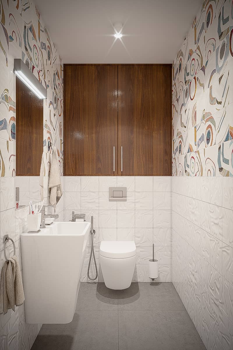 Визуализация ванной в двухкомнатной квартире