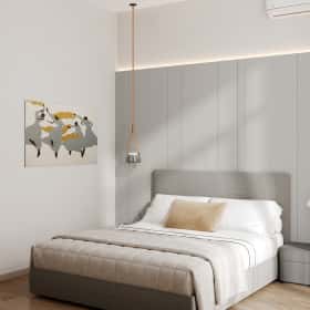 Стиль как инвестиция. Дизайн и ремонт квартиры 60м2 ЖК AFI Park Воронцовский в современном стиле. Мастер-спальня с гардеробной, фото 03