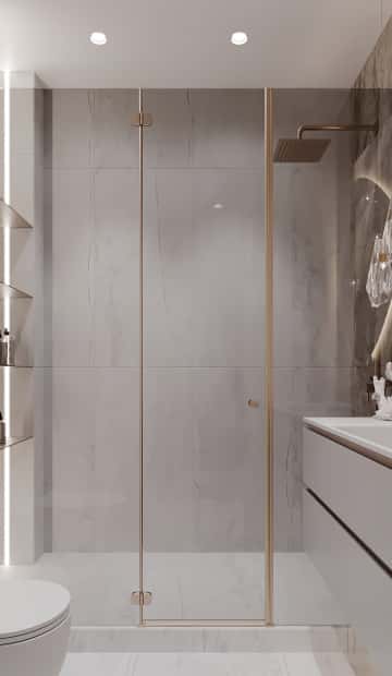 Цвета природы. Дизайн и ремонт квартиры 110м2 в ЖК Wow в современном стиле. Душевая, фото 01