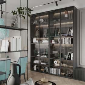 Диалог поколений. Дизайн и ремонт квартиры 93м2 ЖК Хэдлайнер в неоклассике. Кухня-гостиная, фото 03