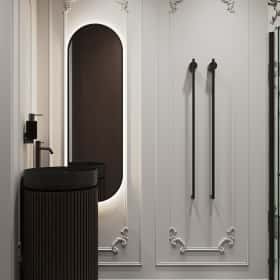 Новелла на французском. Дизайн и ремонт квартиры 67м2 в ЖК Зиларт в современном стиле с элементами французской классики. Гостевой санузел