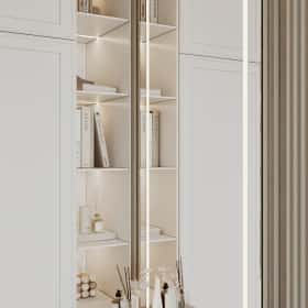 Современная роскошь. Дизайн и ремонт квартиры 111м2 ЖК Павелецкая сити в современном стиле. Спальня мамы, фото 05